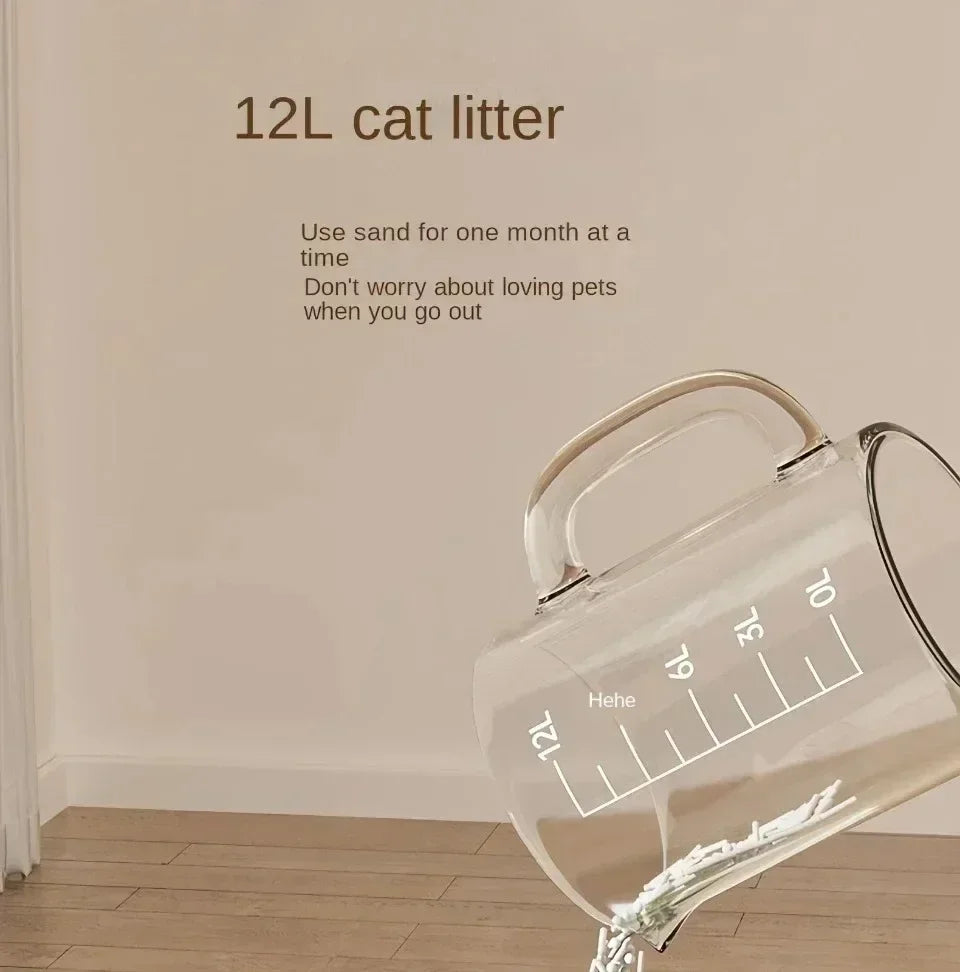 Open Cat Litter Box Thickening Kitty Sandbox Semi-enclosed High Side Splashproof Pet Bedpans with Litter Scoop Cat Supplies
