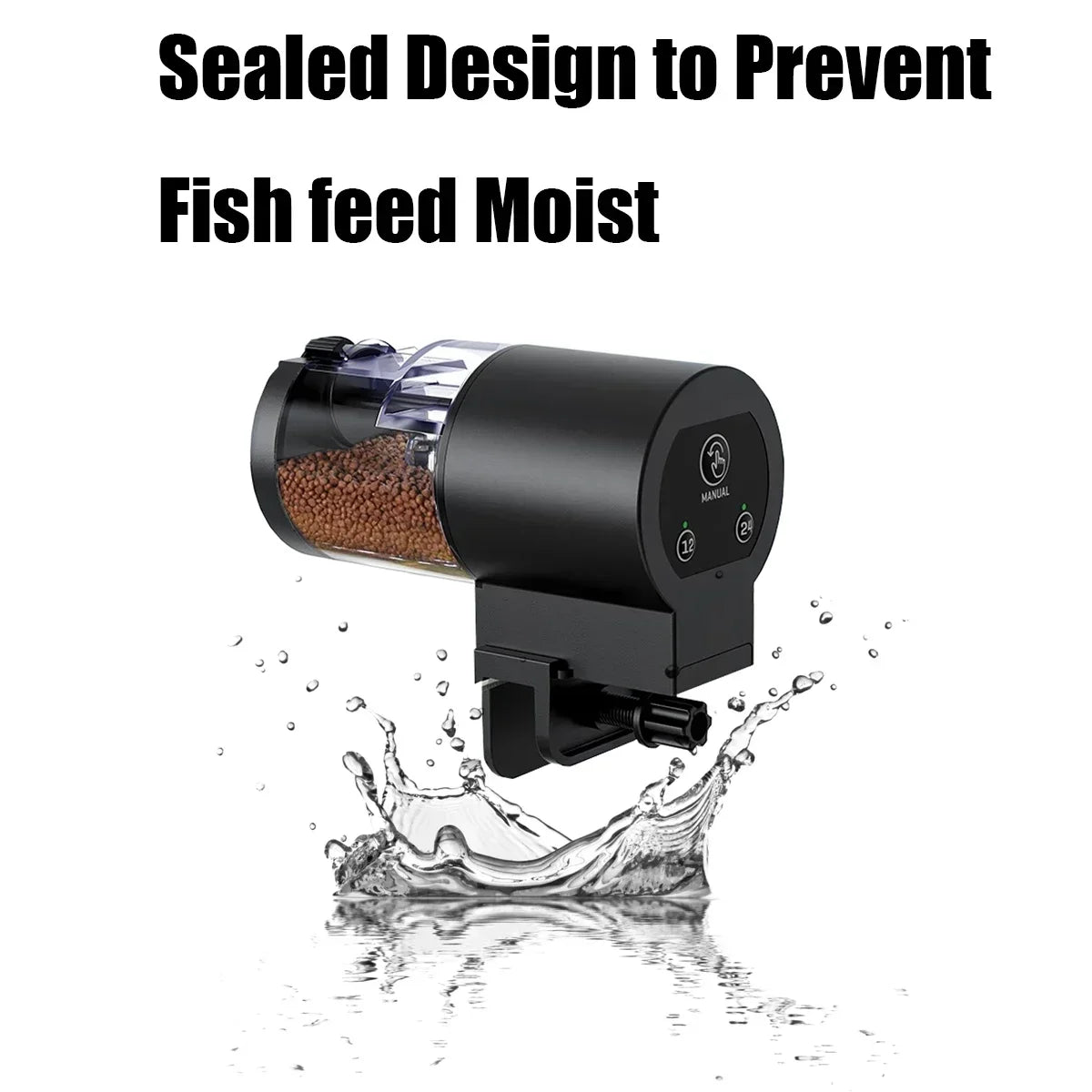 Automatic Fish Feeder for Aquarium,100ml Capacity Auto Fish Feeders Easy to Set Up with Battery
