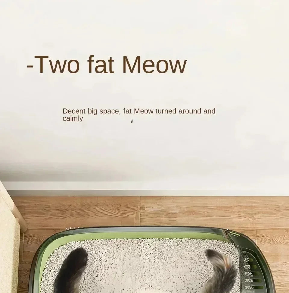 Open Cat Litter Box Thickening Kitty Sandbox Semi-enclosed High Side Splashproof Pet Bedpans with Litter Scoop Cat Supplies