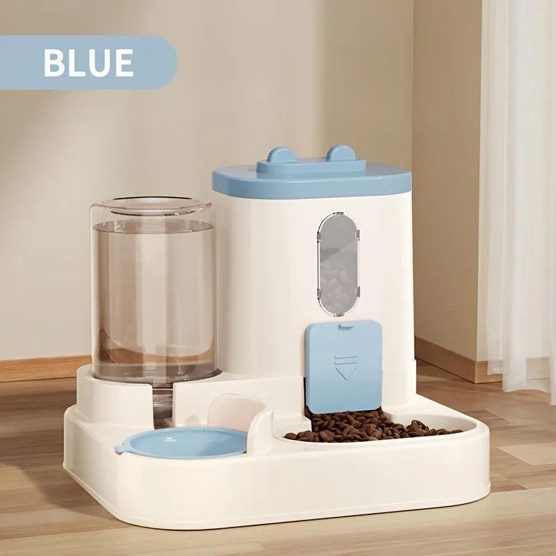 2-in-1 cat food water dispenser, fully automatic feeding and drinking machine, cute pet water kettle