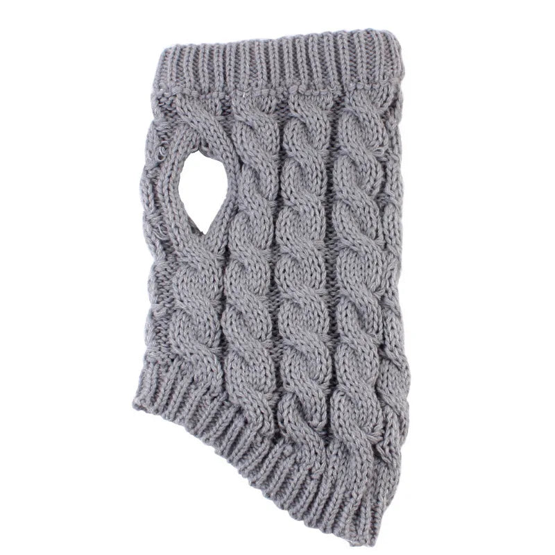 New Pet Small Pet Dog Clothes Sweater Fashion Autumn Winter Solid Fried Dough Twists Knitting Warm Comfort Clothing Wholesale
