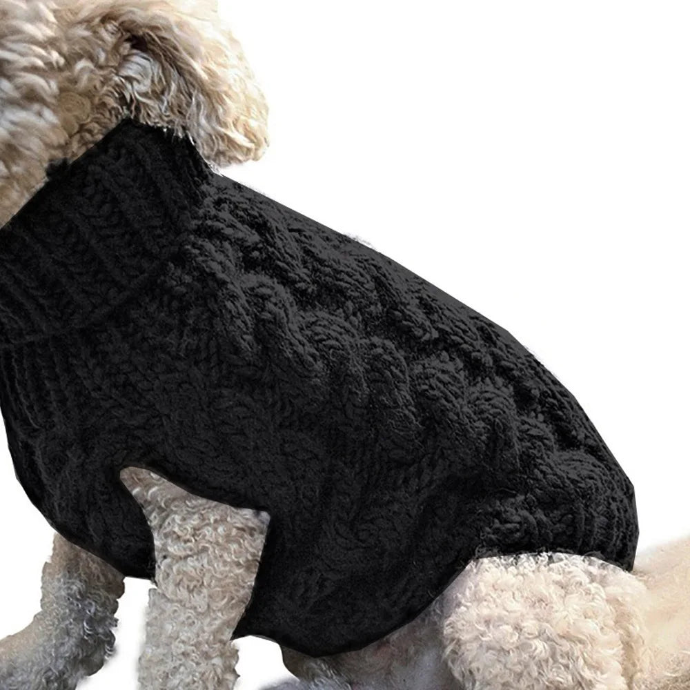 New Pet Small Pet Dog Clothes Sweater Fashion Autumn Winter Solid Fried Dough Twists Knitting Warm Comfort Clothing Wholesale