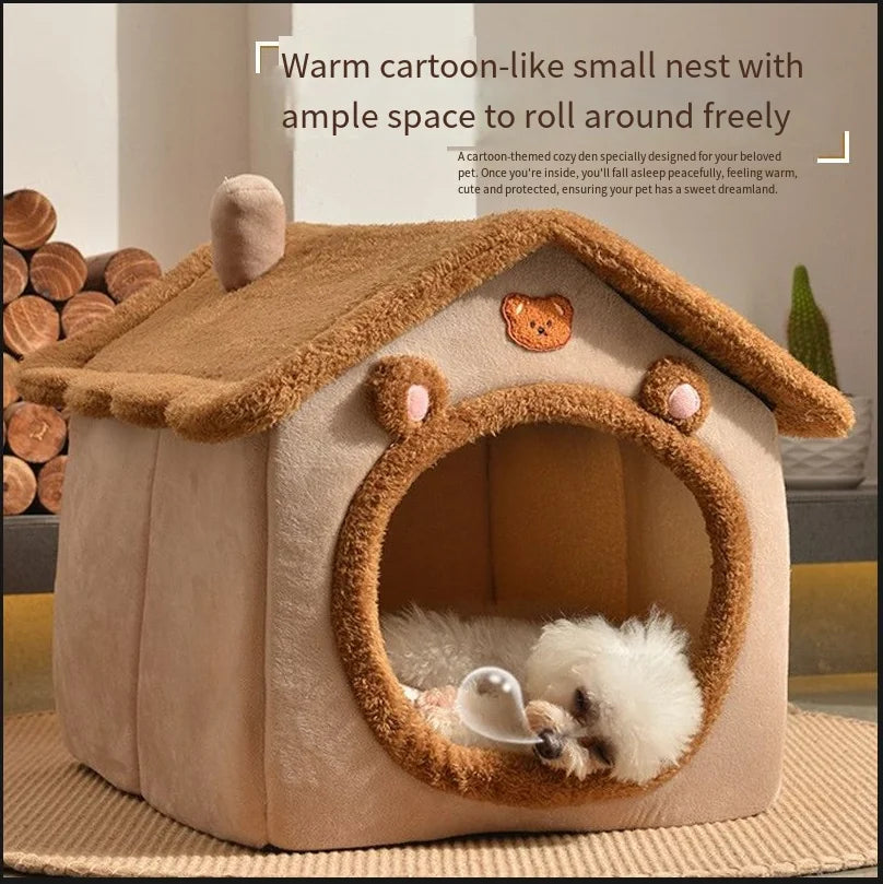 2025Cat house in winter enclosed sense of security can be detached and washed cat house cat house cat bed pet dog kennel winter