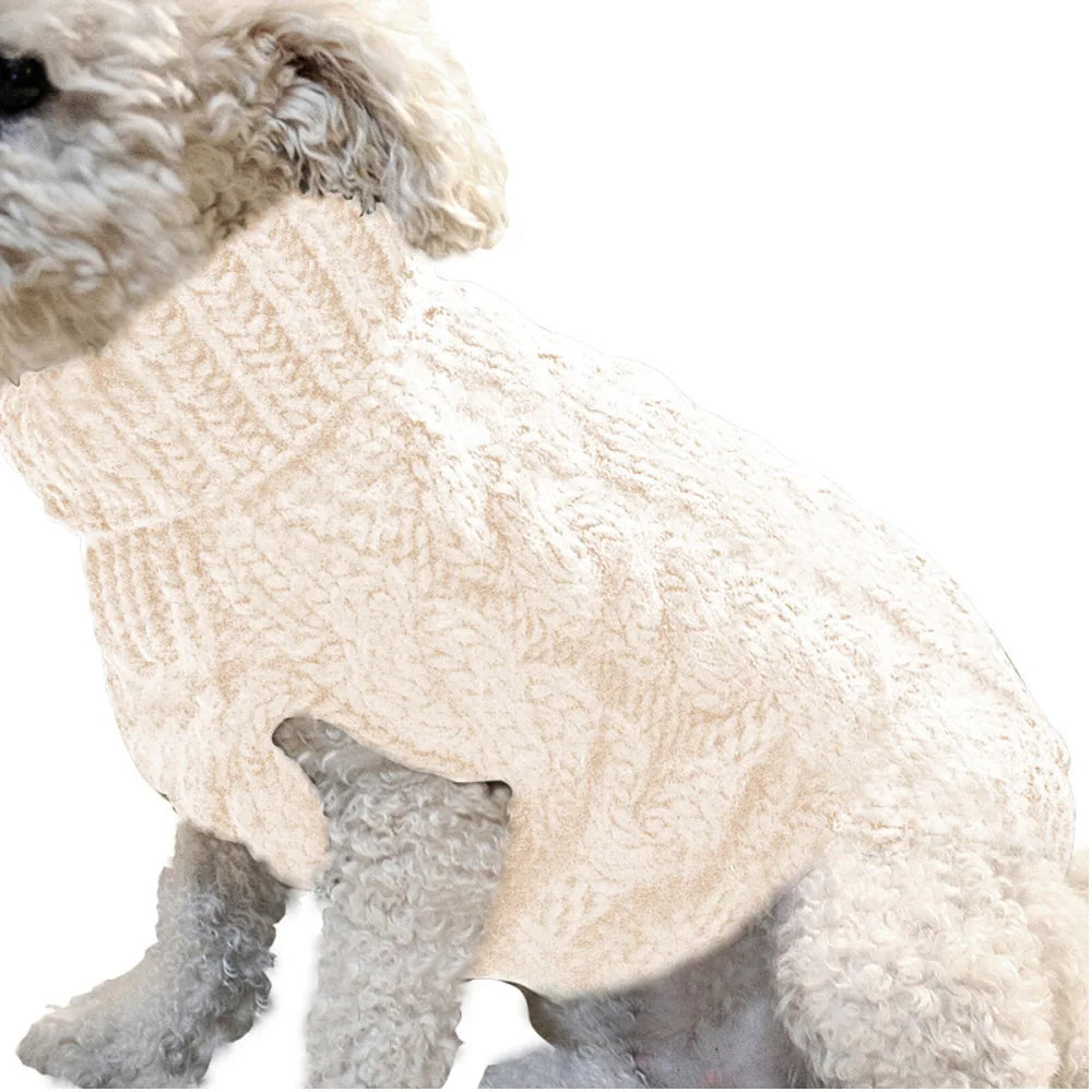 New Pet Small Pet Dog Clothes Sweater Fashion Autumn Winter Solid Fried Dough Twists Knitting Warm Comfort Clothing Wholesale