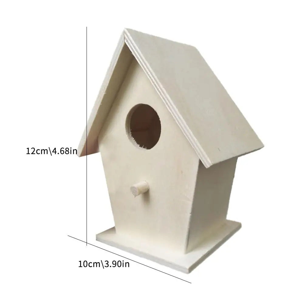 High-end Wooden Bird House For Outside To Paint Bird Nesting Box Handmade Birdhouse With Perch Diy Types Wall-mounted Nest V6x3