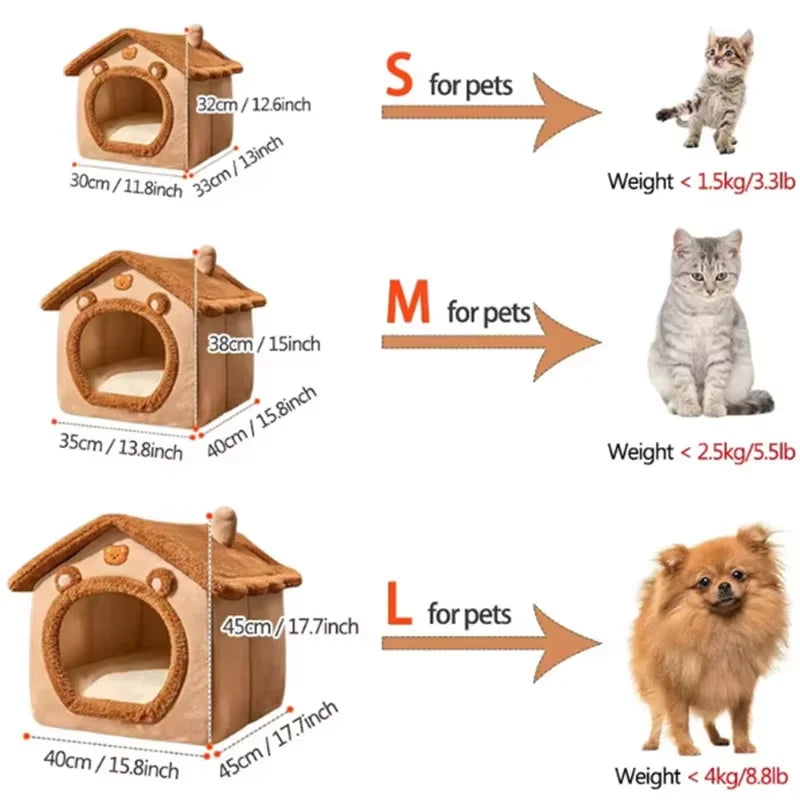 2025Cat house in winter enclosed sense of security can be detached and washed cat house cat house cat bed pet dog kennel winter