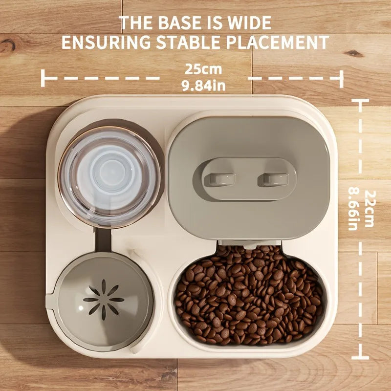 2-in-1 cat food water dispenser, fully automatic feeding and drinking machine, cute pet water kettle