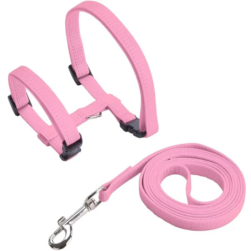 Cat Harness with Leash and Collar Set Escape Proof Adjustable H Shped Cats Harnesses Lightweight for Puppy Kitty Outdoor Walking