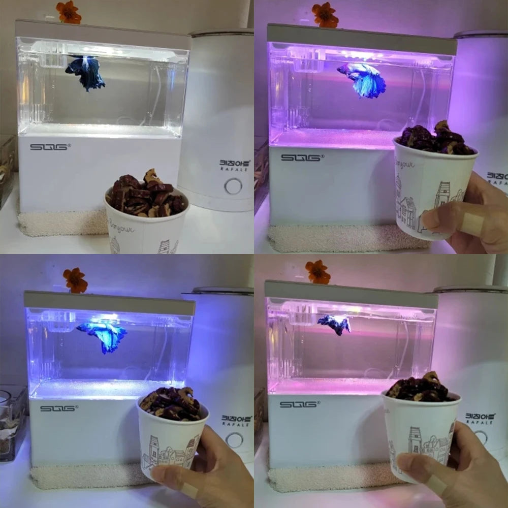 Fish tank living room small landscape ecological tank household USB powered mini tank fish tank